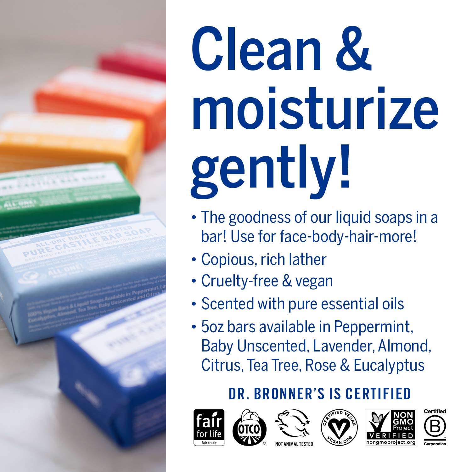 Organique Pur Castille Eucalyptus Savon du Dr Bronner, 5 oz - 2 Bars – Image 4