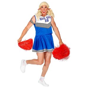 W WIDMANN MILANO Party Fashion - Costume Cheerleader pour hommes, haut et jupe, Drag Queen, uniforme scolaire, déguisements de carnaval, JGA