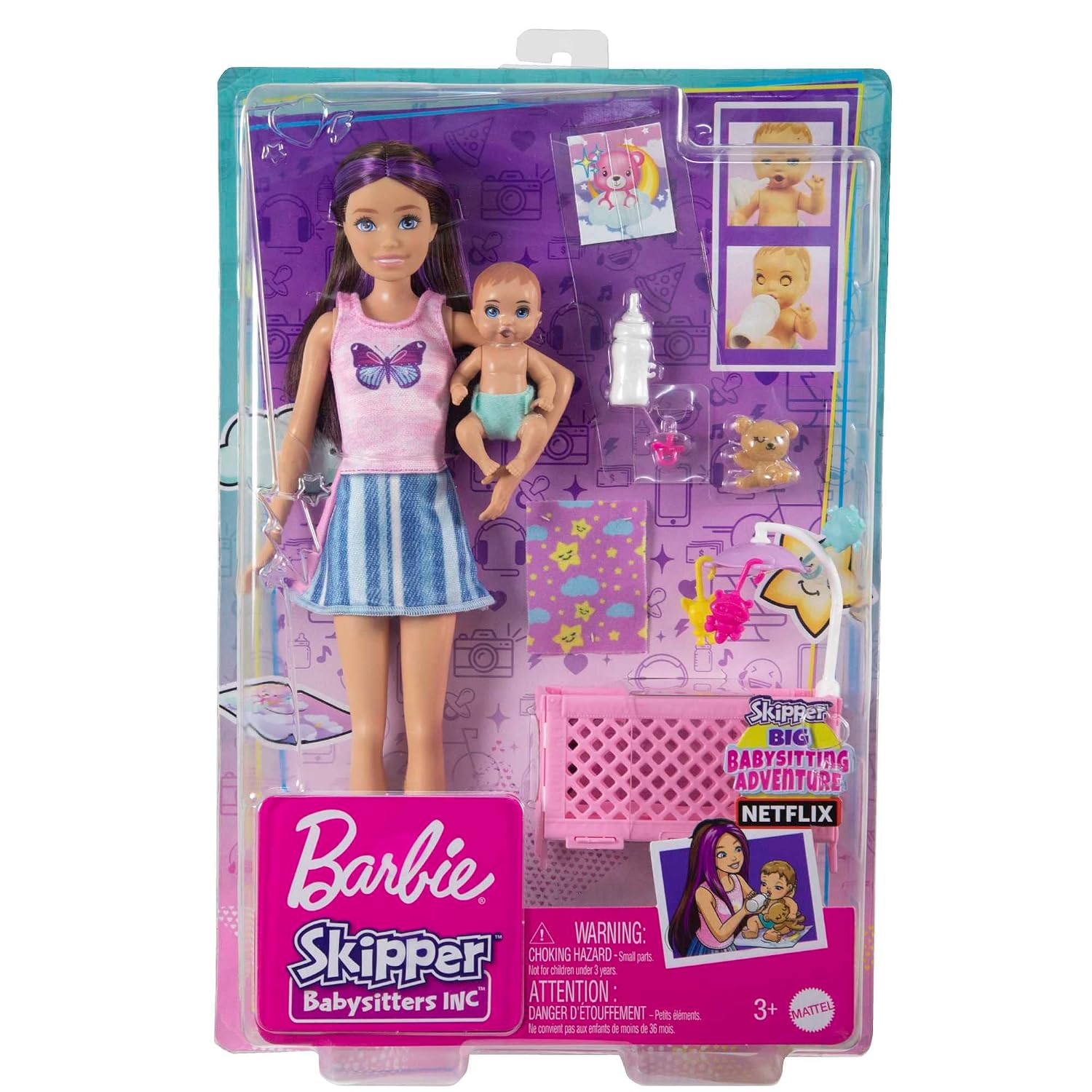 BARBIE Skipper — Coffret Baby-Sitter avec Berceau et Bébé – Image 5