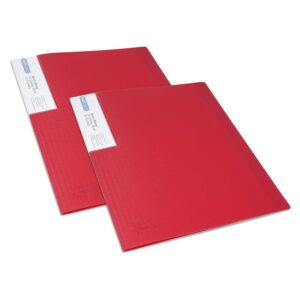 Rapesco 1676 Protège-Document avec Protection Antibactérienne, 40 Pochettes, A4, Rouge, Lot de 2