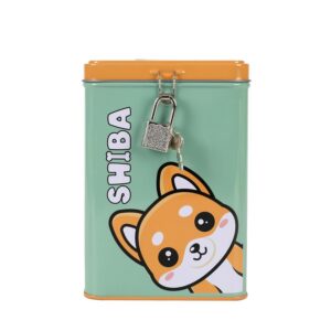 I-TOTAL® - Tirelire drôle avec Cadenas et clés/Porte-Monnaie en métal avec Fermeture (Shiba)