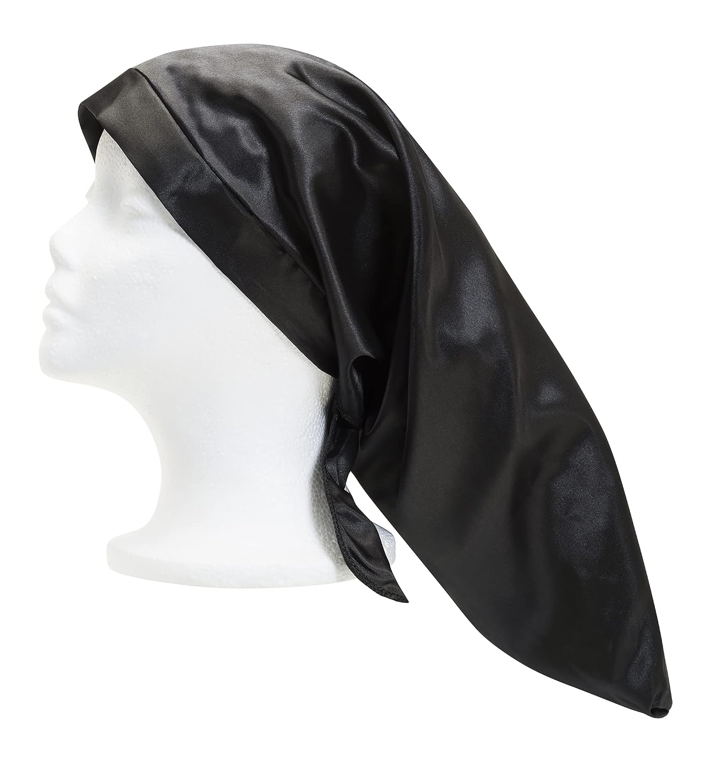 CANTU — Bonnet en Satin Extra Long Noir Taille Unique – Image 3