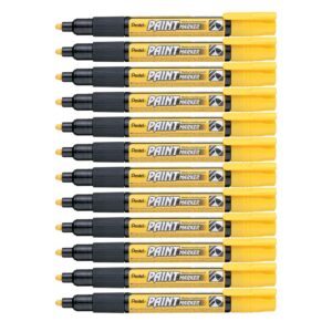 Pentel Paint Marker Lot de 12 Marqueurs permanents Jaune