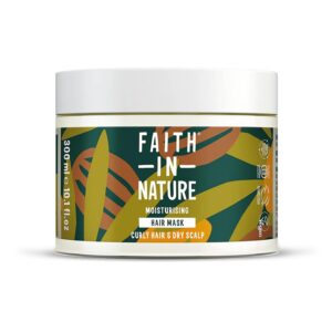 Faith In Nature Masque capillaire naturel au karité et à l'argan, nourrissant, végétalien et sans cruauté envers les animaux, sans SLS ni parabènes, pour cheveux secs à très secs, 300 ml