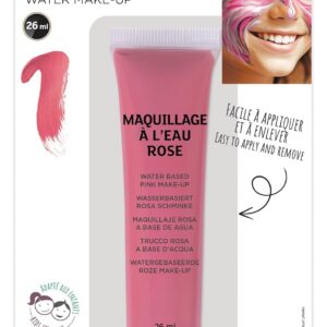 P'TIT CLOWN - Fard à l'Eau avec Pinceau - Maquillage Déguisement - Make-up - Adulte - Peinture Visage - Lavable - Non Toxique - Halloween, Carnaval, Anniversaire, Cosplay, Kermesse (Rose)