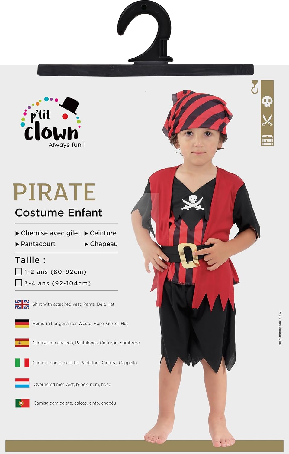 P'TIT CLOWN — Déguisement Bébé Pirate 92/104 cm – Image 3