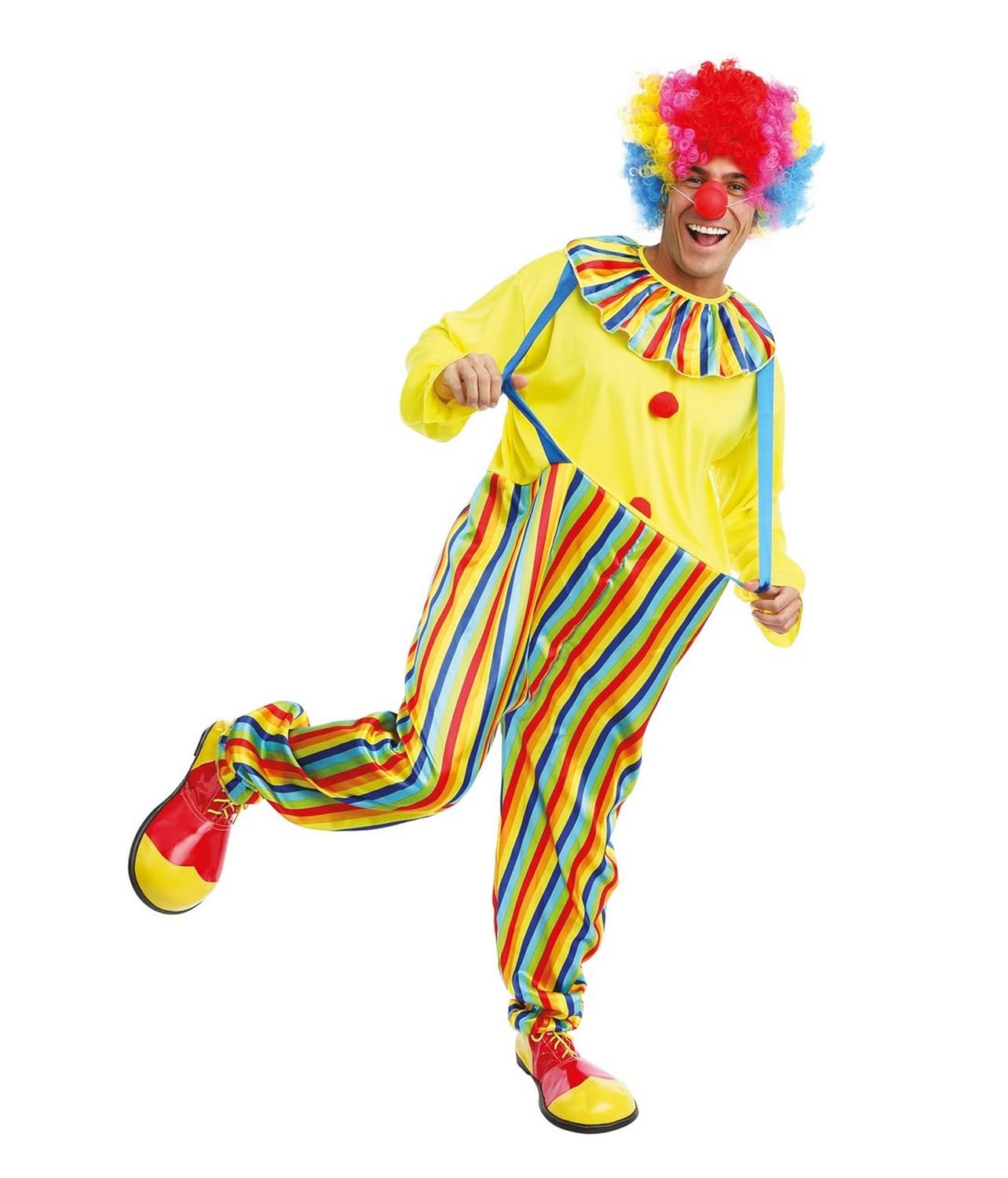 P'TIT CLOWN - Costume Clown - Déguisement pour Adulte - Parfait pour Carnaval, Fêtes Costumées et Évènements à Thème - Multicolore (Homme, S-M)