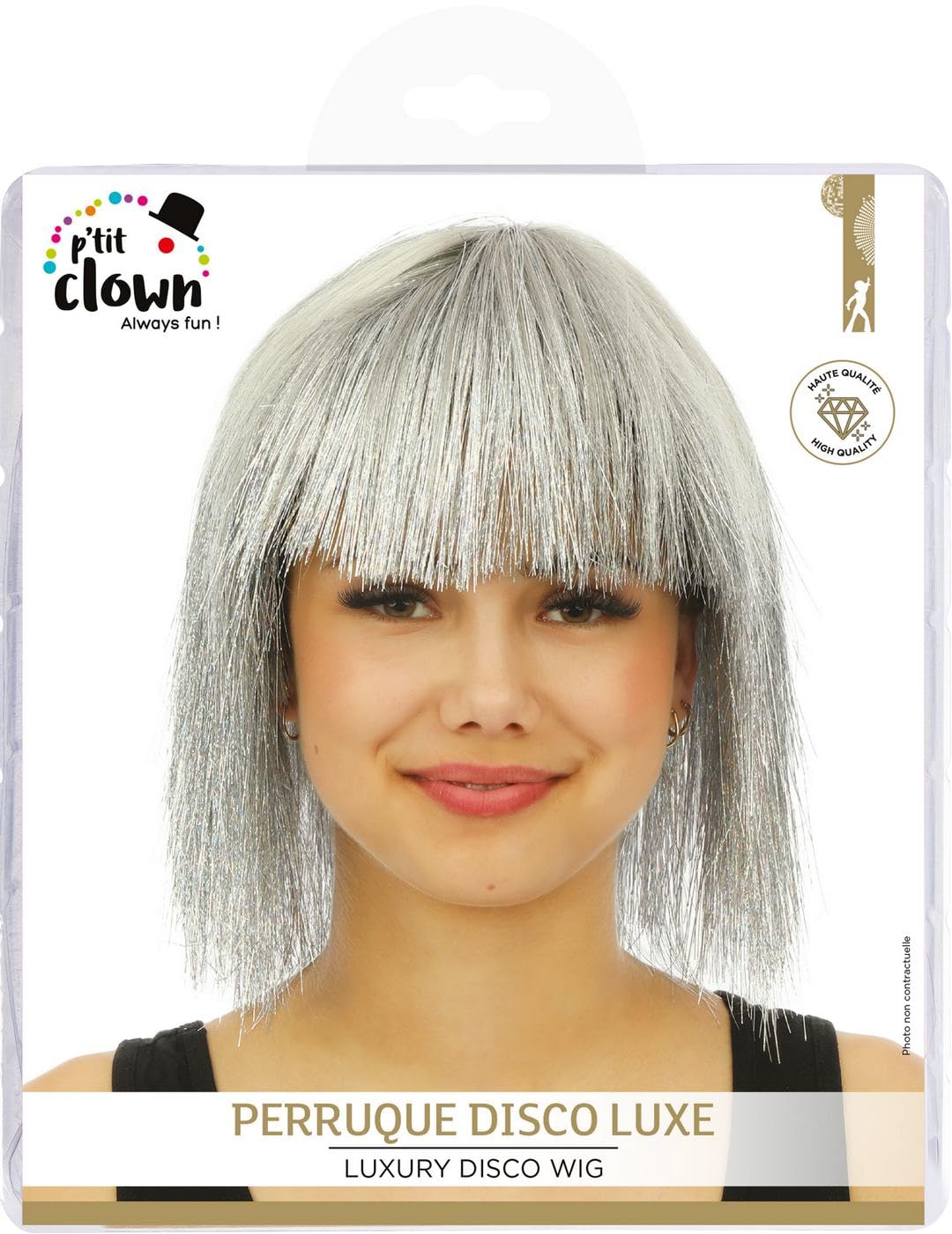 P'TIT CLOWN — Perruque Disco Luxe Argent – Image 3