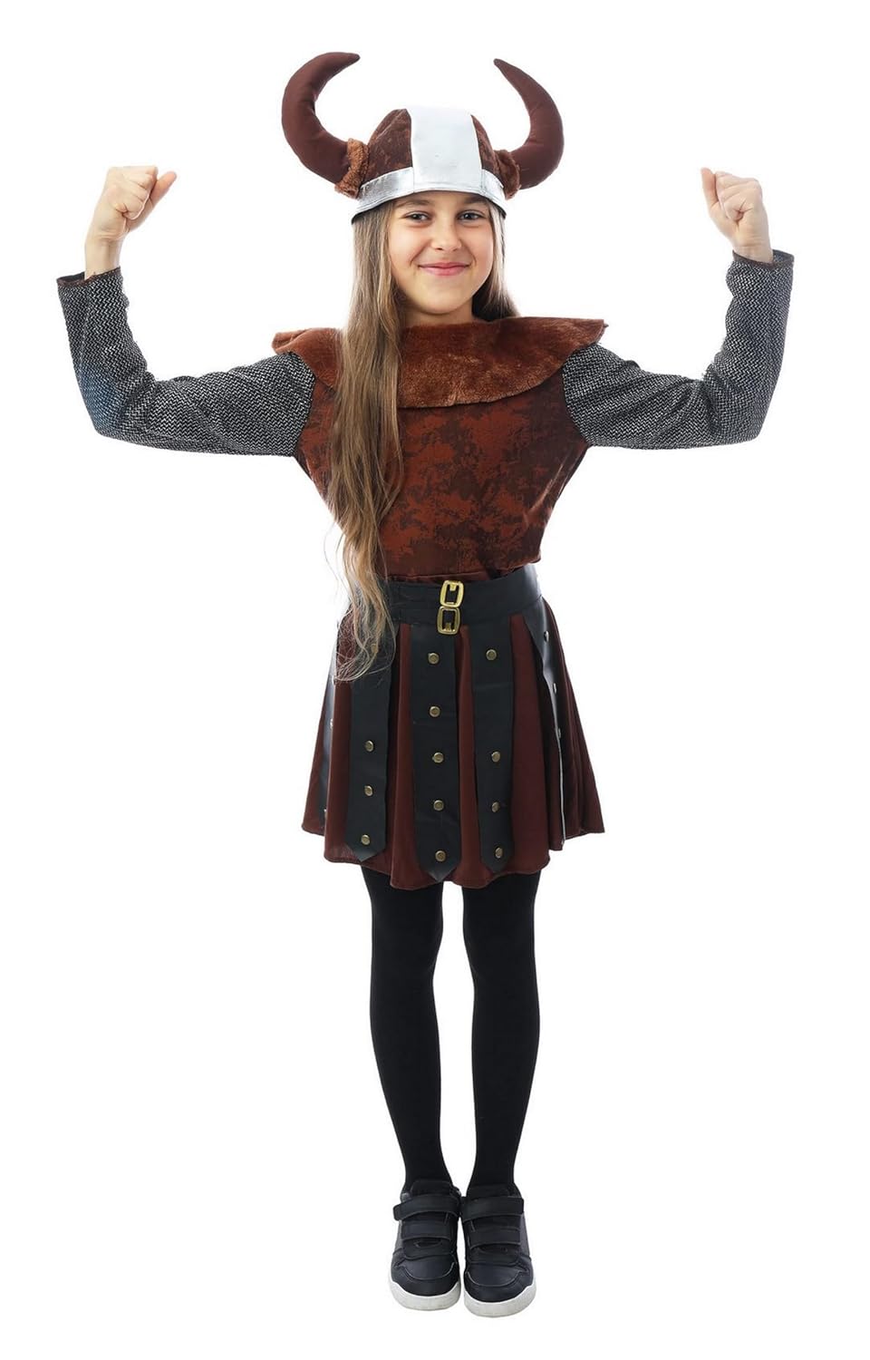P’TIT CLOWN - Déguisement Viking Enfant - Fille, Garçon - Parfait pour Carnaval, Fêtes Costumées et Évènements à Thème - Polyester (Fille, 4/6 ans)