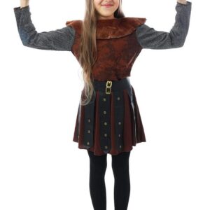 P’TIT CLOWN - Déguisement Viking Enfant - Fille, Garçon - Parfait pour Carnaval, Fêtes Costumées et Évènements à Thème - Polyester (Fille, 10/12 ans)