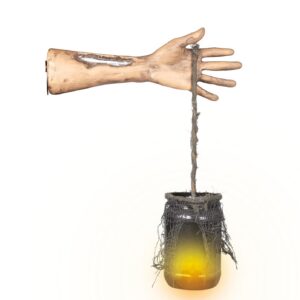 P'tit Clown - 23040 - Bras avec Lanterne Lumineuse - à Suspendre - 41 cm - Décoration Halloween - Piles incluses