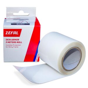 ZEFAL Skin Armor Roll 3m - Protection Cadre VTT et Vélo - Film Protection Velo Transparent Autocollant - Fabriqué en France, Incolore - Finition Brillant