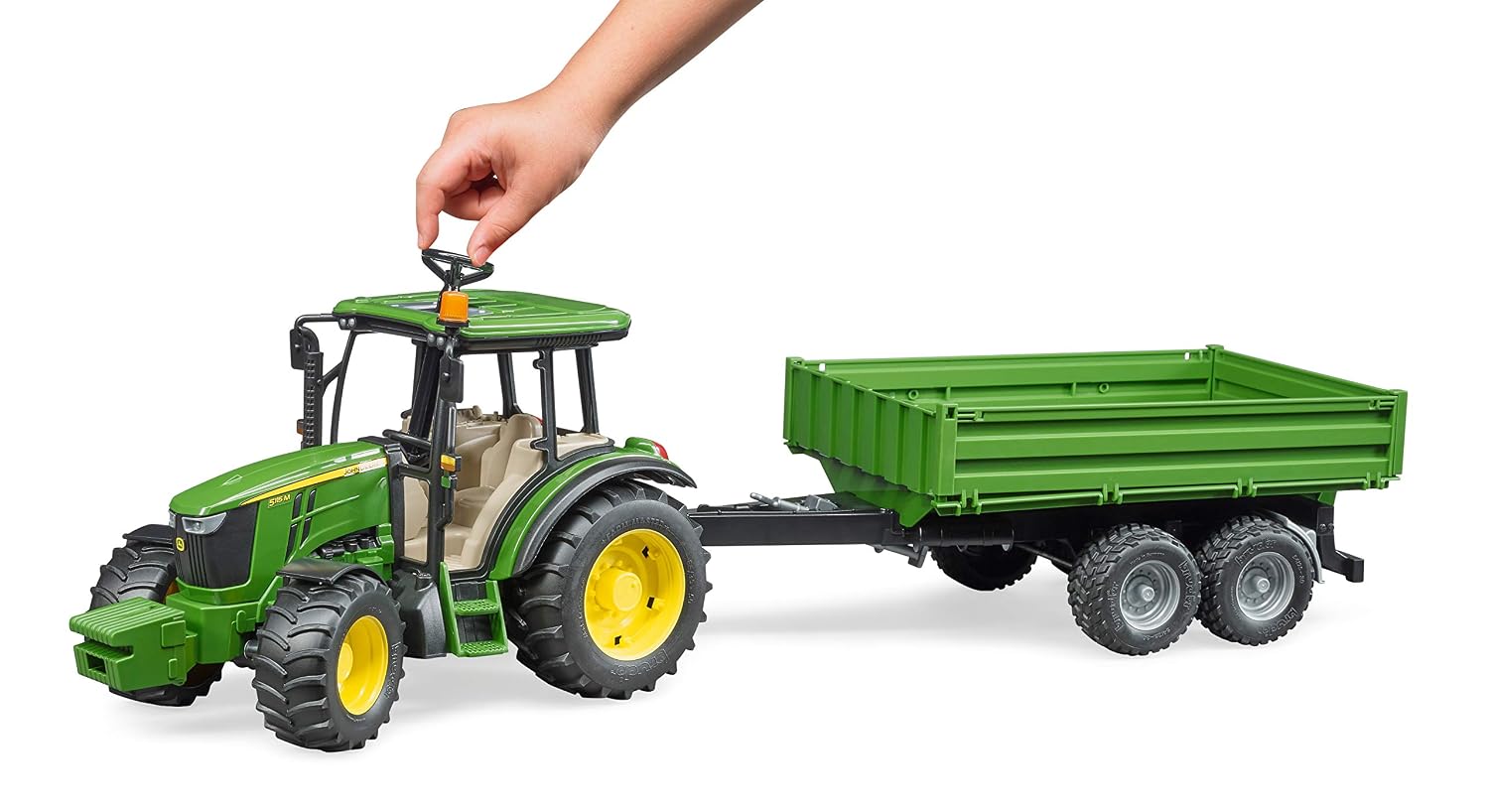 BRUDER John Deere 5115 M — Tracteur avec remorque 1:16 – Image 4