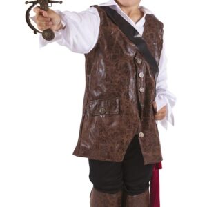 P'TIT CLOWN - Déguisement Pirate Garçon - Costume Enfant Parfait pour Anniversaire, Carnaval, Fêtes Costumées et Évènements à Thème (Multicolore, 5-6 ans)