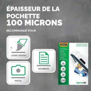 Alternative view of FELLOWES — Pochettes de plastification A5 100 microns
