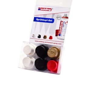 edding 5200 spray permanent kit de buses de pulvérisation - 6 buses interchangeables dans 4 largeurs de pulvérisation différentes, du trait fin (1 cm) aux grandes surfaces (14 cm)