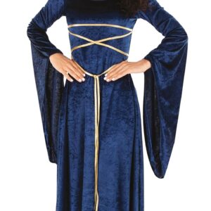P'tit Clown - Robe Médiévale - Déguisement pour Adulte - Parfait pour Carnaval, Fêtes Costumées et Évènements à Thème - Confortable et Réaliste - Polyester - Bleu (S-M)