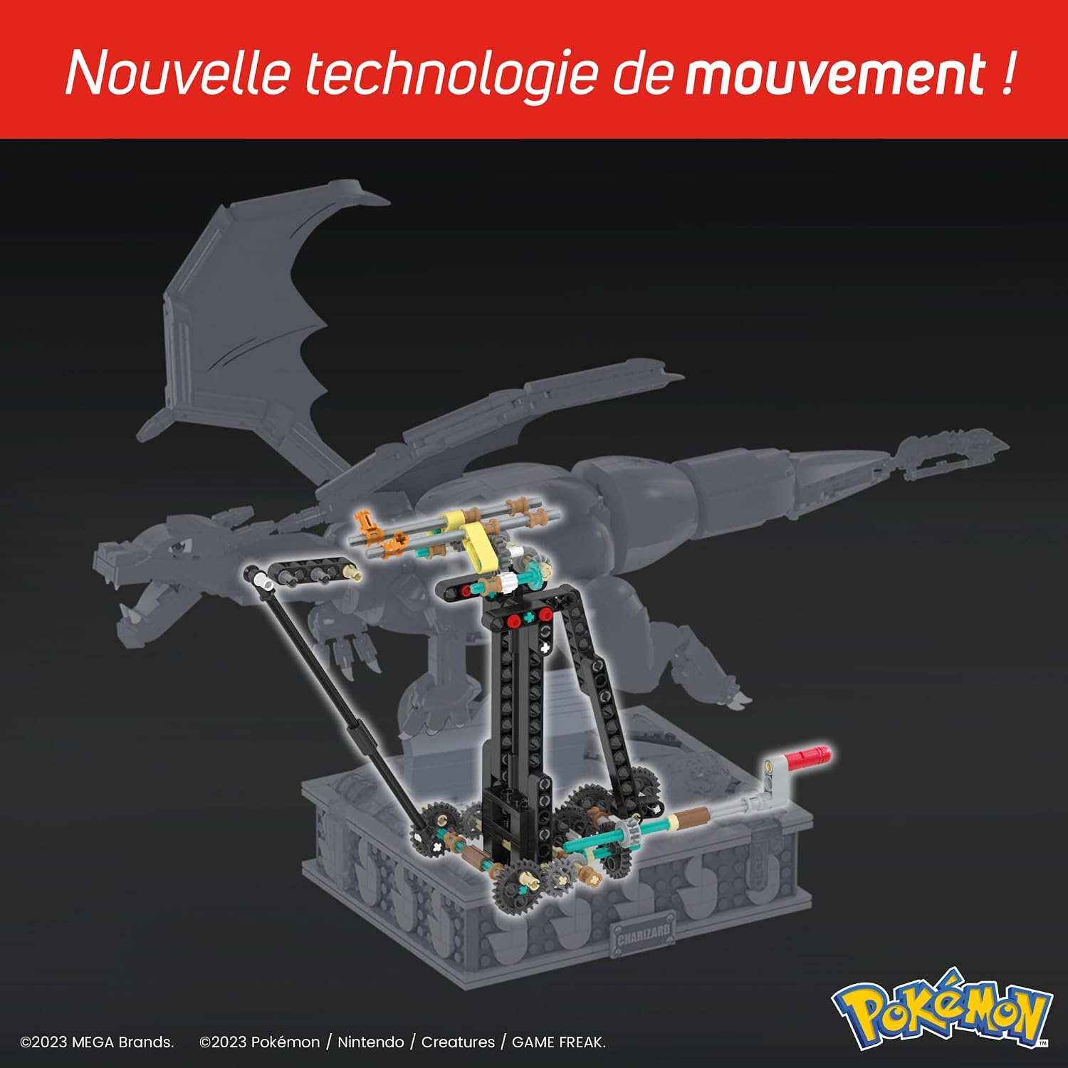 MEGA Pokémon — Figurine Dracaufeu articulée 1664 pièces – Image 3