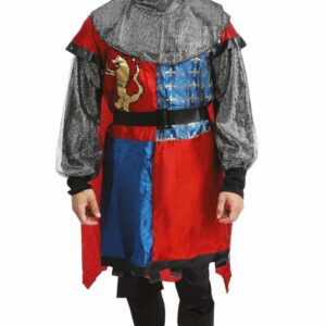 P'TIT CLOWN - Déguisement Chevalier Médiéval Adulte - Costume Homme Idéal pour Carnaval, Fêtes Costumées, Soirées à Thème, Spectacles, Évènements Historiques, Halloween - Polyester - Rouge, Bleu