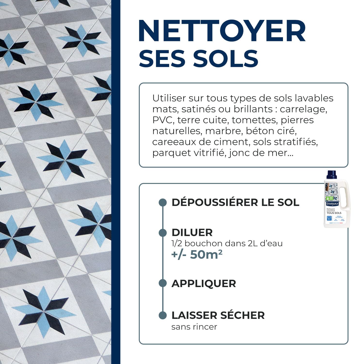STARWAX — Nettoyant concentré sols intérieurs 1L – Image 3