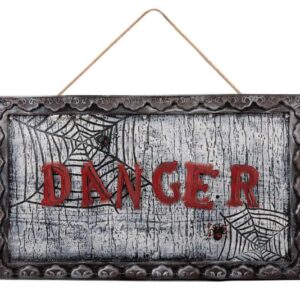 P'TIT CLOWN - Automate Halloween - Animatroniques - Animatronics - Décoration Animée et Sonore - Piles non incluses (Plaque de porte Danger, 47 cm)