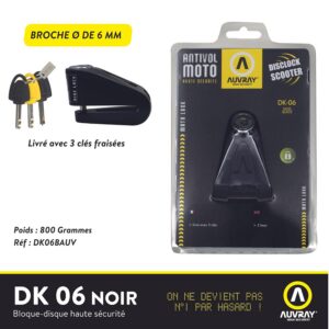 Alternative view of AUVRAY DK06 — Antivol bloque-disque 6 mm noir
