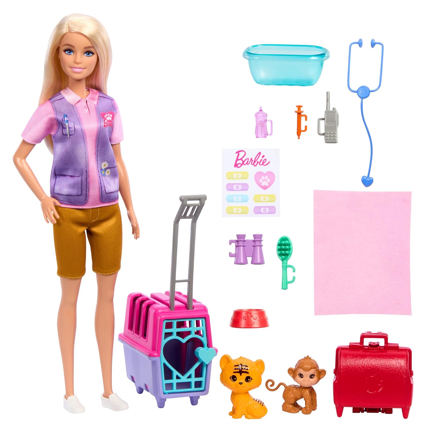 BARBIE — Coffret Sauvetage d’Animaux avec Poupée et 12 Accessoires – Image 3