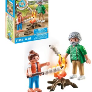 Playmobil 71513 Grand-père Petite Fille et feu de Camp