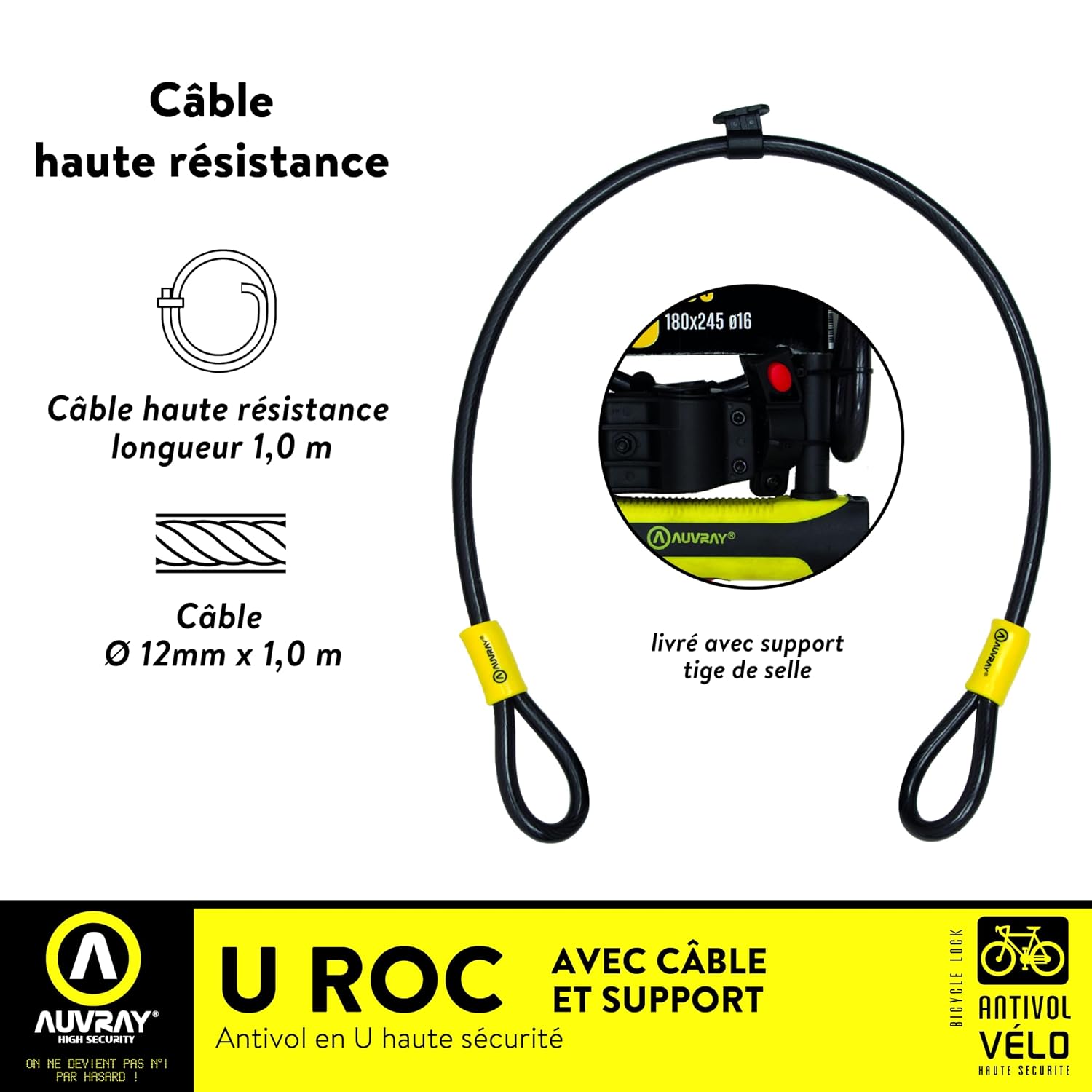 AUVRAY U ROC Art — Antivol vélo U + câble 180 x 245 mm – Image 5