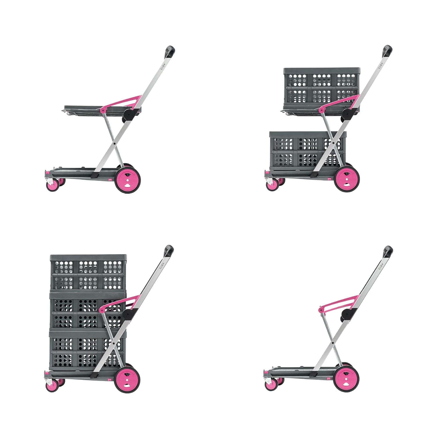 CLAX — Chariot de Transport Pliable Rose – Image 2