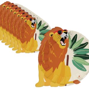CAM ET LEON - Accessoires Décoration d’Anniversaire Enfant - Thème Animaux de la Savanne - Assiettes, Serviettes, Confettis, Sachets, Cartes d’Invitation, Ballons (Assiette X8)