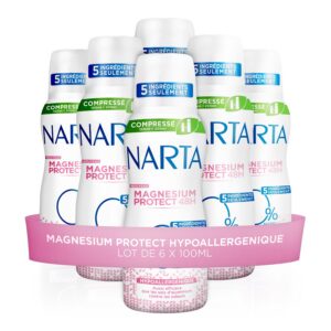 Narta - Déodorant Spray Compressé - Magnesium Protect Hypoallergénique - Lot de 6 x 100 ml