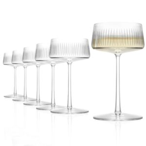 Stölzle Lausitz SOHO Coupes à Champagne Grand Cru 6 pièces 320ml – Verres Élégants pour Champagne & Cocktails – Verres en Cristal de Haute Qualité – Compatibles Lave-Vaisselle & Résistants aux Chocs