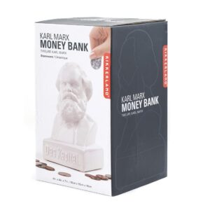 Kikkerland KKPB20 Tirelire Forme de Karl Marx, Blanche