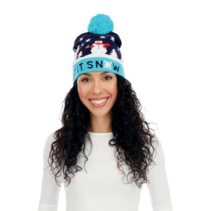 P'TIT CLOWN - Bonnet de Noël Adulte Lumineux - Clignotant - Adulte, Unisexe - Pour Compléter Costume Fête de Fin d'Année, Christmas, Ski - Acrylique - Taille Unique - Piles Incluses