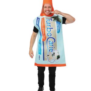 P'TIT CLOWN - 24429 - Costume Dentifrice Turbocarie Adulte - Déguisement Humour Original - Carnaval, Halloween, Soirée Déguisée, EVG - Taille Unique