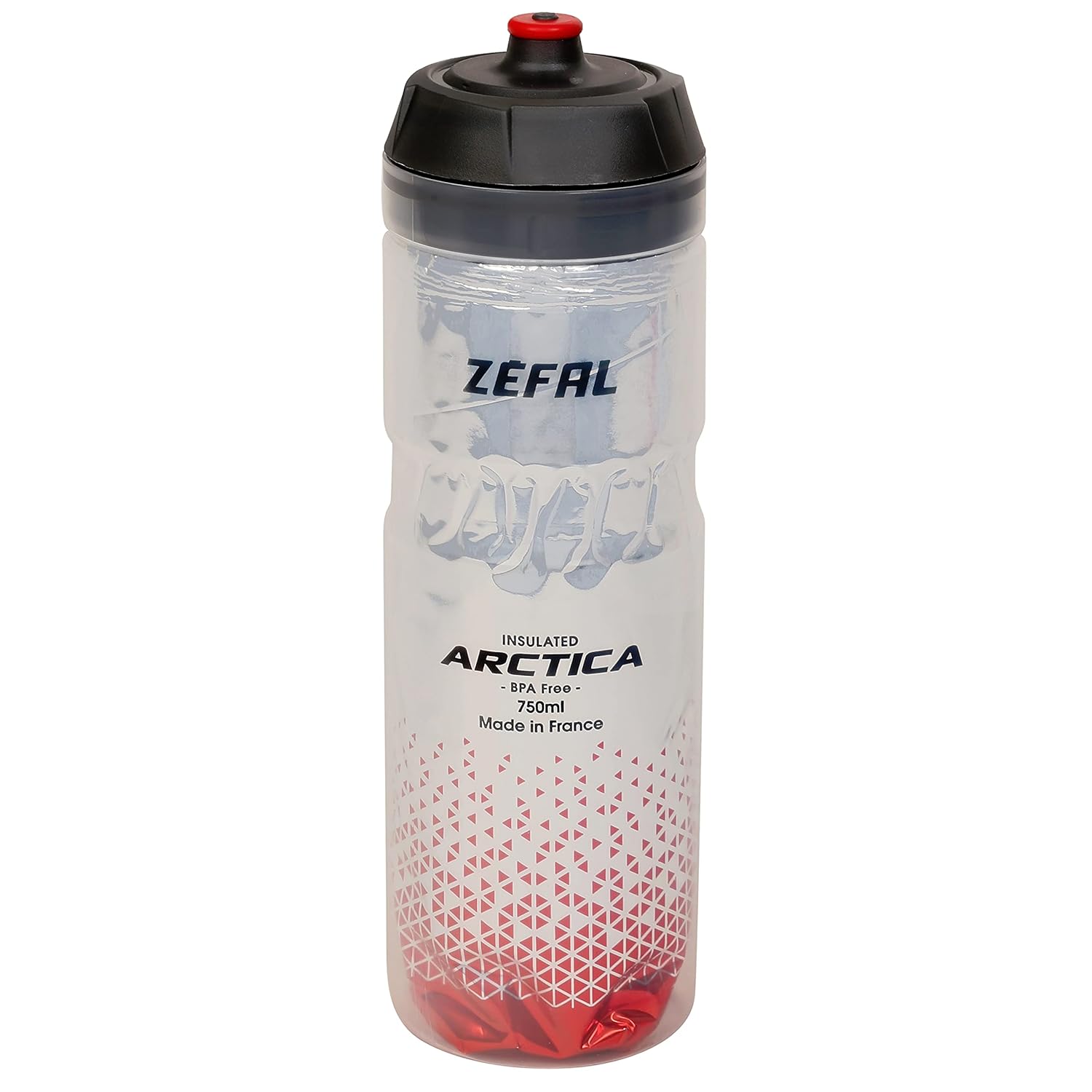 ZEFAL Arctica - Bidon Vélo 750 ML - Gourde Vélo Isotherme - Inodore et Etanche - Bidon Sport sans BPA - Rouge