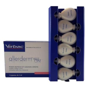 Virbac Allerderm Spot on 6 pipettes 4ml Soin cutané pour chien ( + 10 kg ) en pipette accompagnant un traitement dermatologique