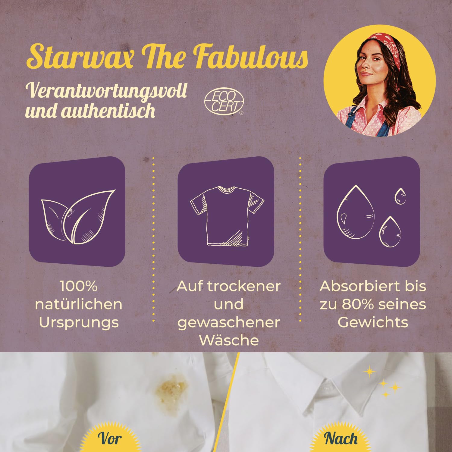 STARWAX THE FABULOUS - Terre de Sommières - Détache à Sec de Nombreux Supports (Tissus Délicats, Sols, et Bien plus) - Argile 100% d'Origine Naturelle - Fabriqué en France - 200 gr – Image 2