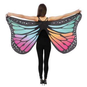 P’TIT Clown - 24267 - Ailes de Papillon Multicolores - Accessoire Déguisement Fantaisie - Carnaval, Halloween, Cosplay, Fête à Thème, Spectacle - 150 x 70 cm