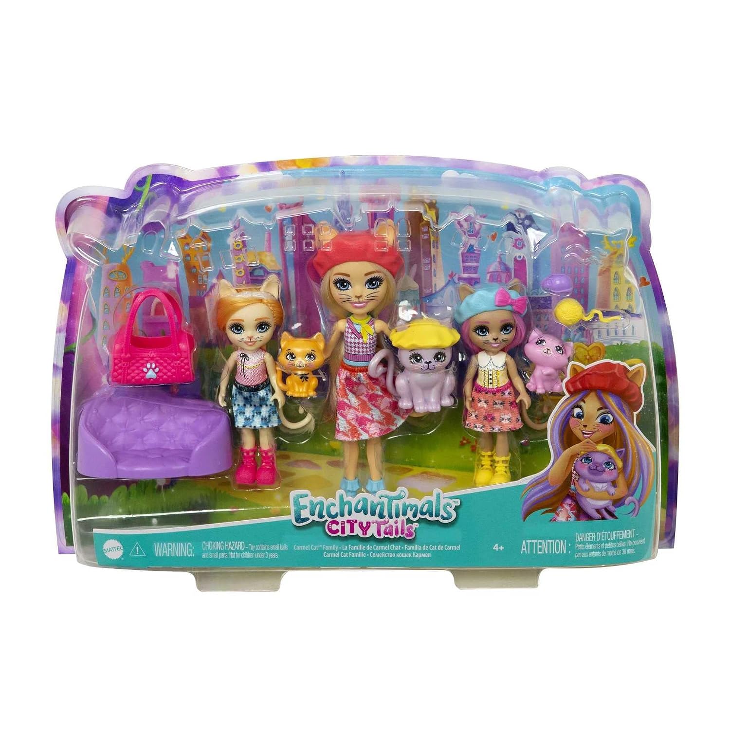 ENCHANTIMALS — Coffret Famille Carmel Chat 3 poupées et chats – Image 5