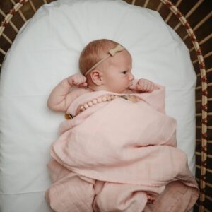 Alternative view of MUSHIE — Couverture d'emmaillotage bébé 0-3 mois Rose Vanilla