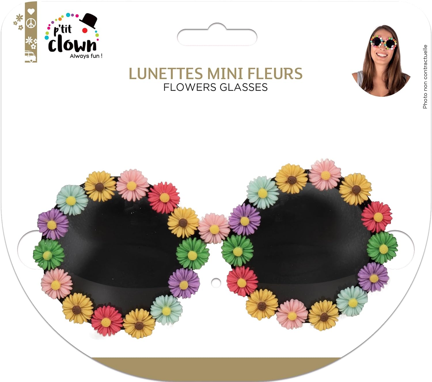 P'TIT CLOWN — Lunettes Hippies Rondes Mini Fleurs – Image 3