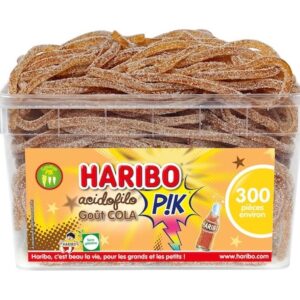 HARIBO - Acidofilo Cola PIK - Bonbons Piquants - Sans Colorants Artificiels & Sans Gélatine - Boîte de 300 Bonbons Piquants