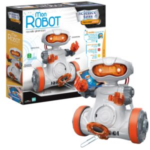 Clementoni | Science & Jeu – Mon Robot Nouvelle Génération Enfant 8 Ans+ | Robot à Assembler avec Capteurs, Micro, Aimant | Application Programmation & Télécommande | Activité Technologique