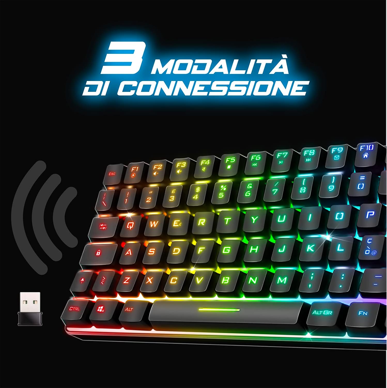 SPIRIT OF GAMER — Clavier Gaming Bluetooth RGB TKL 65% – Image 3