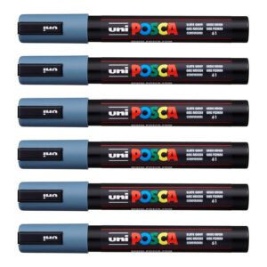 POSCA Uni-Ball PC-5M Lot de 12 Gris ardoise