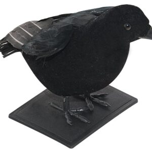 P'tit Clown - Oiseau Décoratif Halloween, Effrayant et Réaliste, Ambiance Sinistre, 30 cm (Corbeau - Noir, 17 cm)