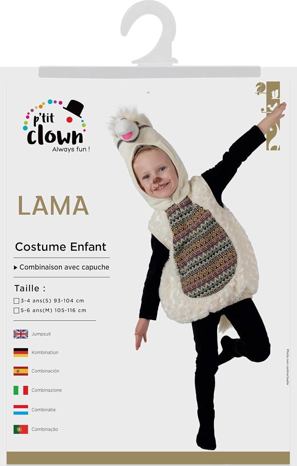 P'TIT CLOWN — Déguisement Animal Enfant Lama 5-6 ans – Image 3