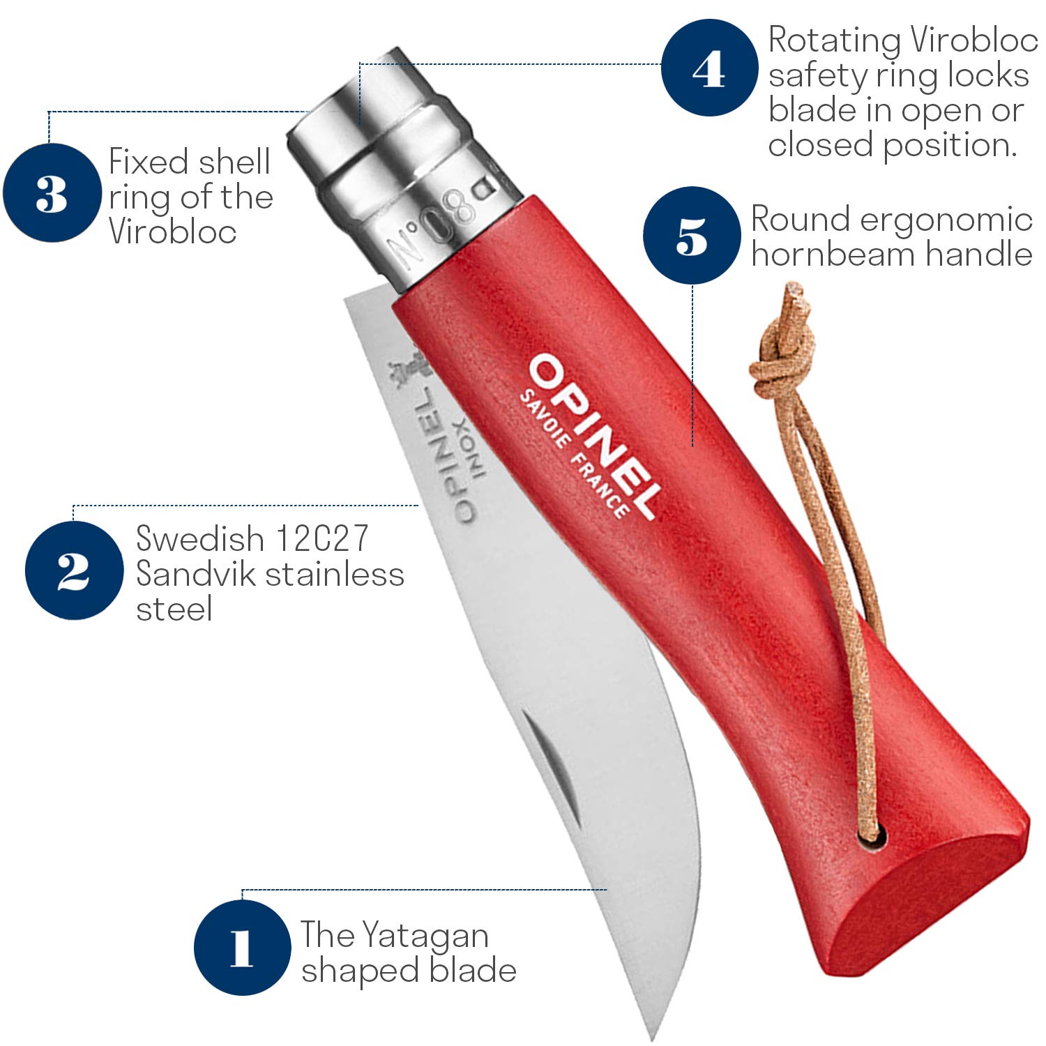 OPINEL — Couteau de poche rouge – Image 3